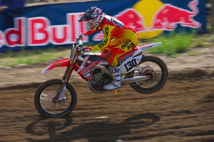 Tommy racing to 13th in moto 1 at Hangtown National (Vitalmx guyb photo)