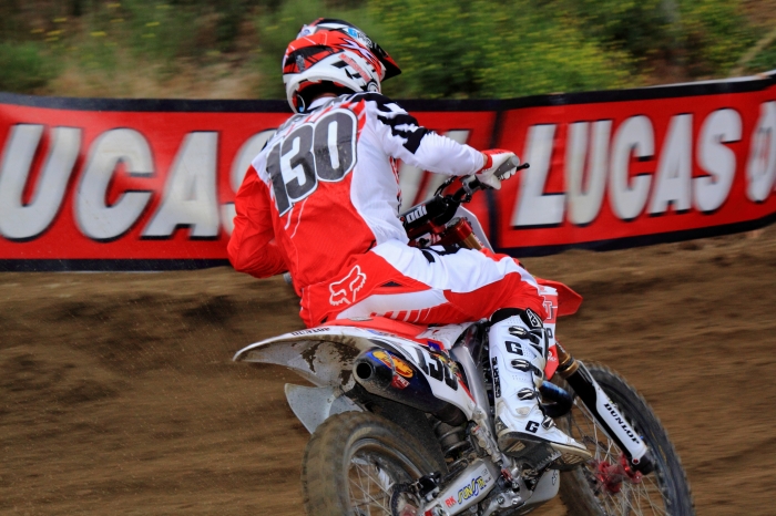 Tommy in running single exhaust on his CR at Glen Helen (tmphotoart.com photo)